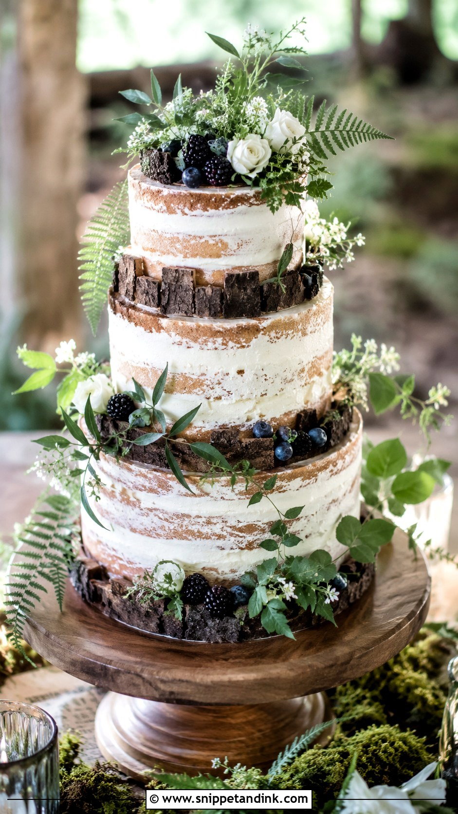 Woodland Wedding Cake - Snippet and Ink - 20 Enchanted Cake Ideas for Wedding