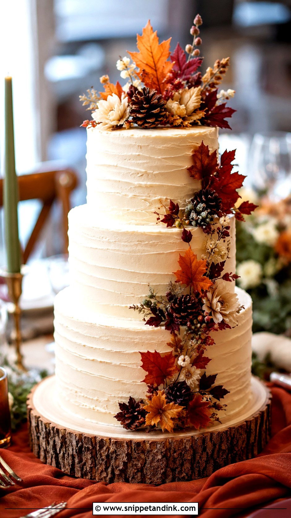 Woodland Wedding Cake With Autumn Colors - Snippet and Ink - 20 Woodland Themed Wedding Cake Ideas