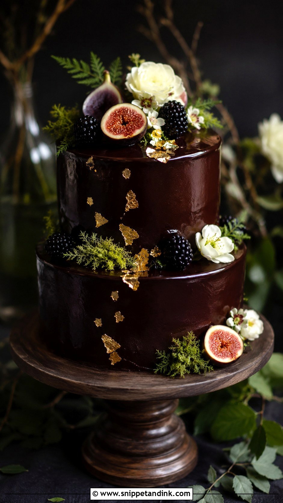 Woodland Wedding Cake With Dark Chocolate - Snippet and Ink - 20 Woodland Themed Wedding Cake Ideas