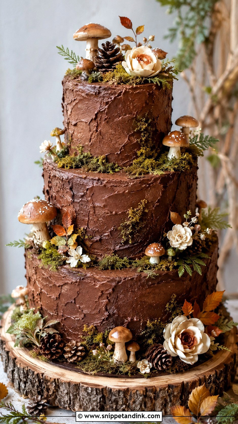 Woodland Wedding Cake - Snippet and Ink - 20 Autumn Theme Cake Ideas for Wedding