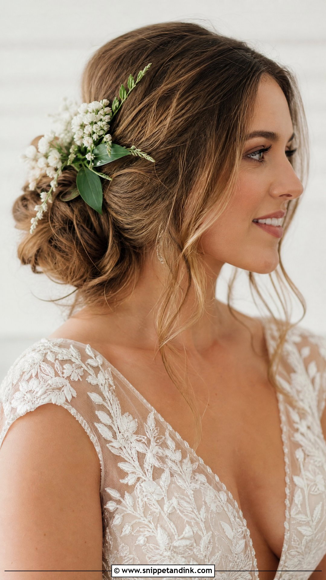 Woodland Wedding Hairstyle With Messy Bun - Snippet and Ink - 15 Fantasy Wedding Hairstyles