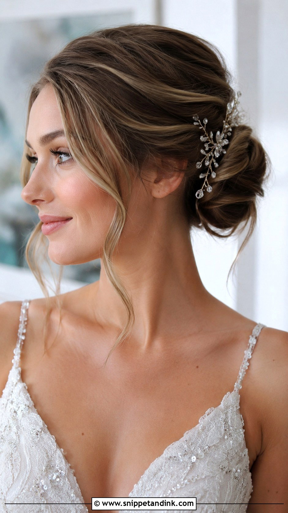 Wrapped Bun With Tendrils - Snippet and Ink - 20 Hair Up for Wedding Ideas