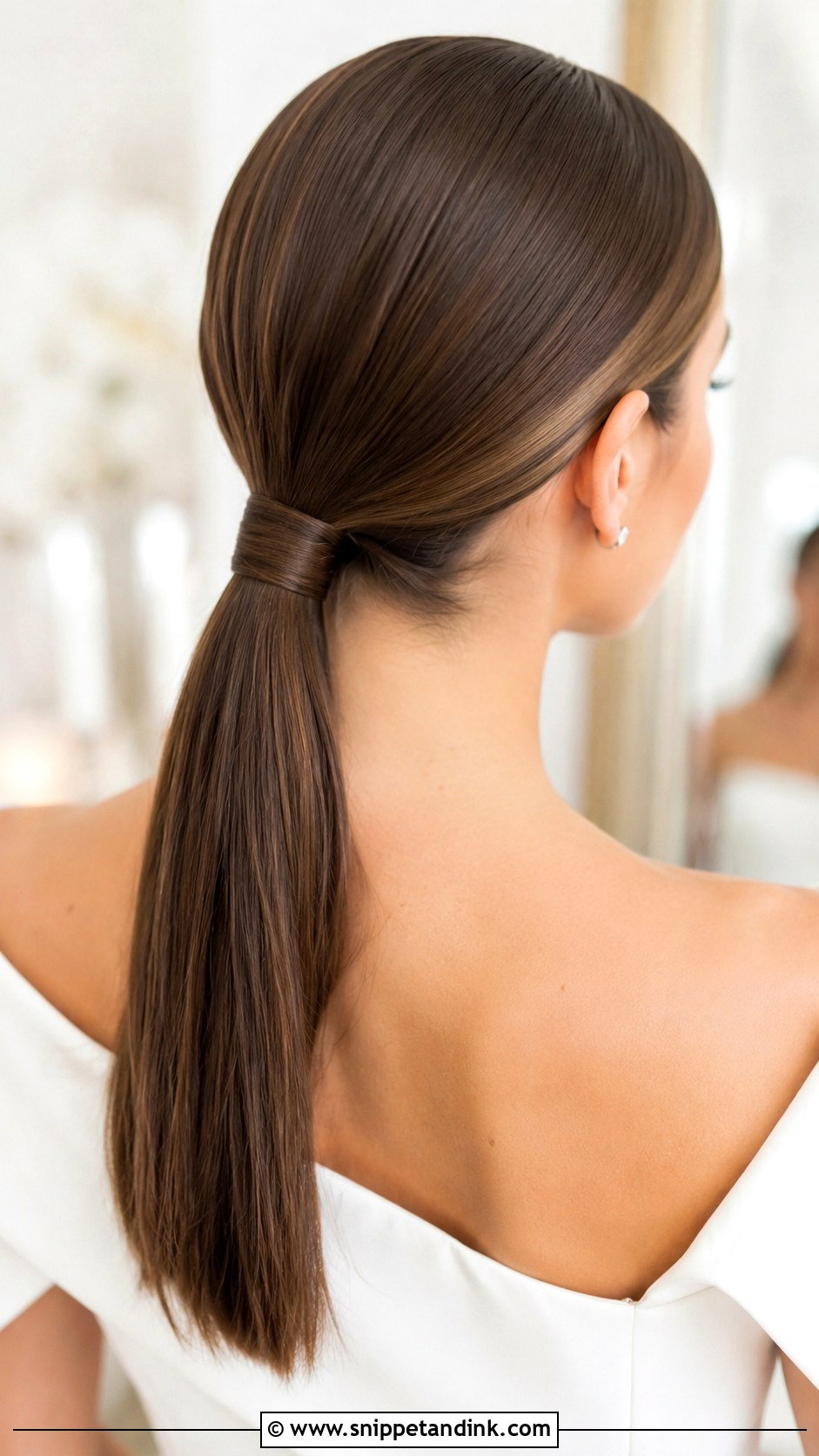Wrapped Low Ponytail for Brides - Snippet and Ink - 20 Low Pony Wedding Hairstyles