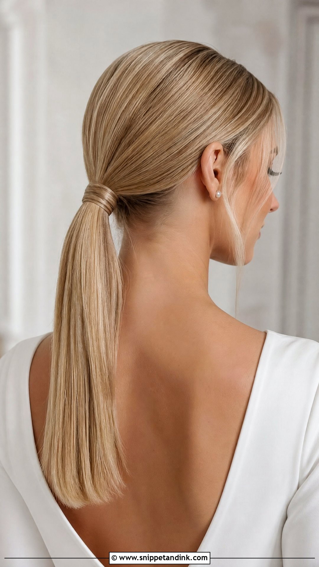 Wrapped Low Ponytail for Weddings - Snippet and Ink - 20 Wedding Low Ponytail Hairstyles