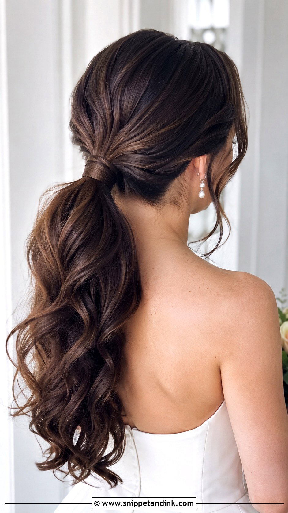Wrapped Ponytail Wedding Hairstyle for Long Hair - Snippet and Ink - 25 Hairstyle for Long Hair Wedding Ideas