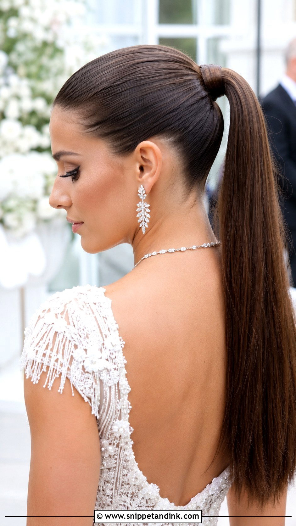 Wrapped Sleek Ponytail - Snippet and Ink - 30 Straight Hair Hairstyles for Wedding