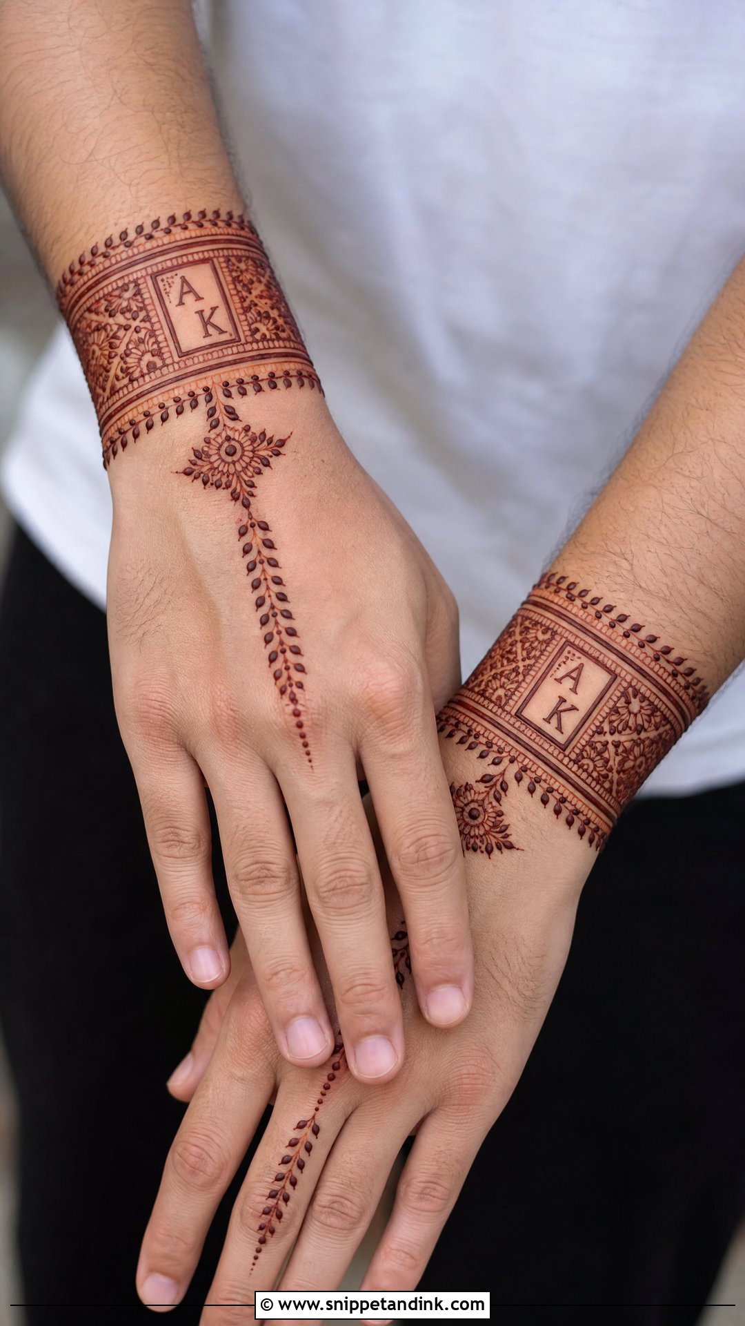 Wrist Band Groom Mehndi Design - Snippet and Ink - 25 Simple Groom Mehndi Design for Men Ideas