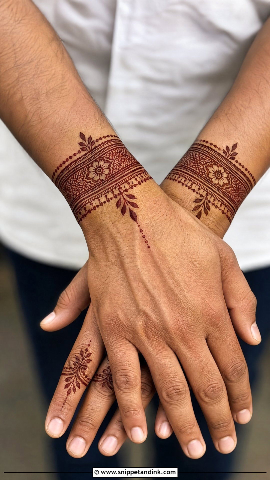 Wrist Band Groom Mehndi Design - Snippet and Ink - 30 Mehndi Designs for Groom for Men