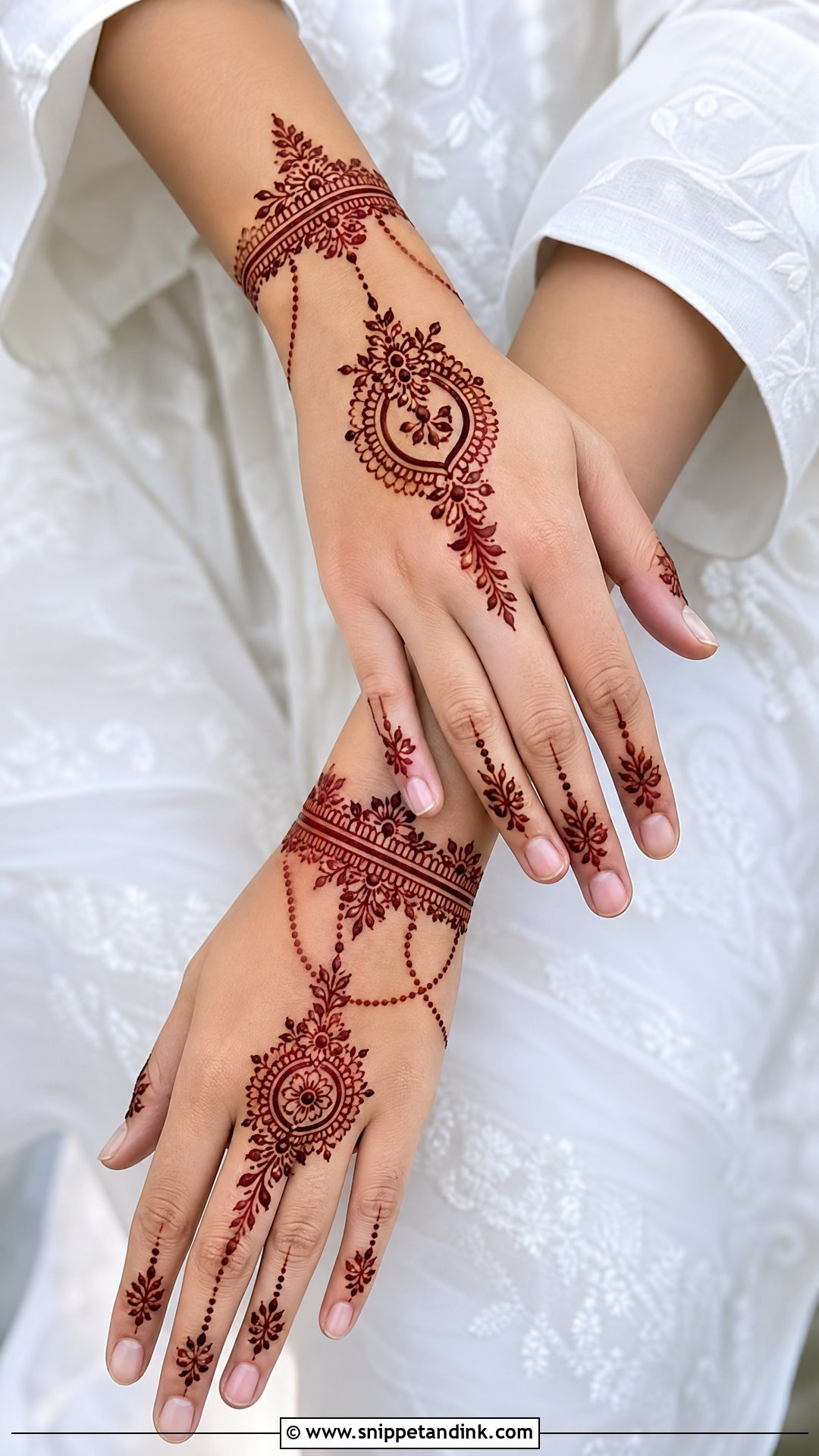 Wrist Bracelet Arabic Back Hand Mehndi Design - Snippet and Ink - 30 Latest Arabic Back Hand Mehndi Designs
