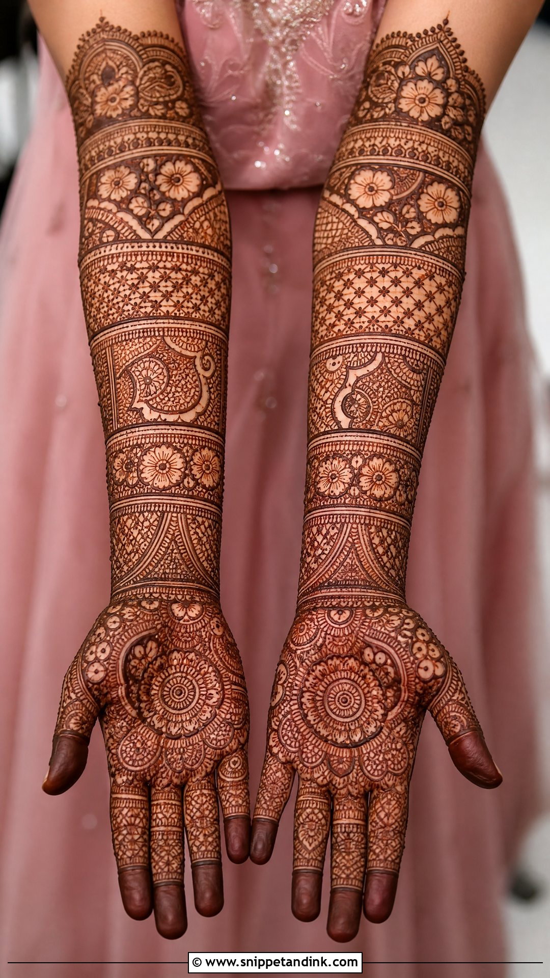 Wrist To Elbow Heavy Bridal Mehndi Design - Snippet and Ink - 20 Heavy Bridal Mehndi Designs
