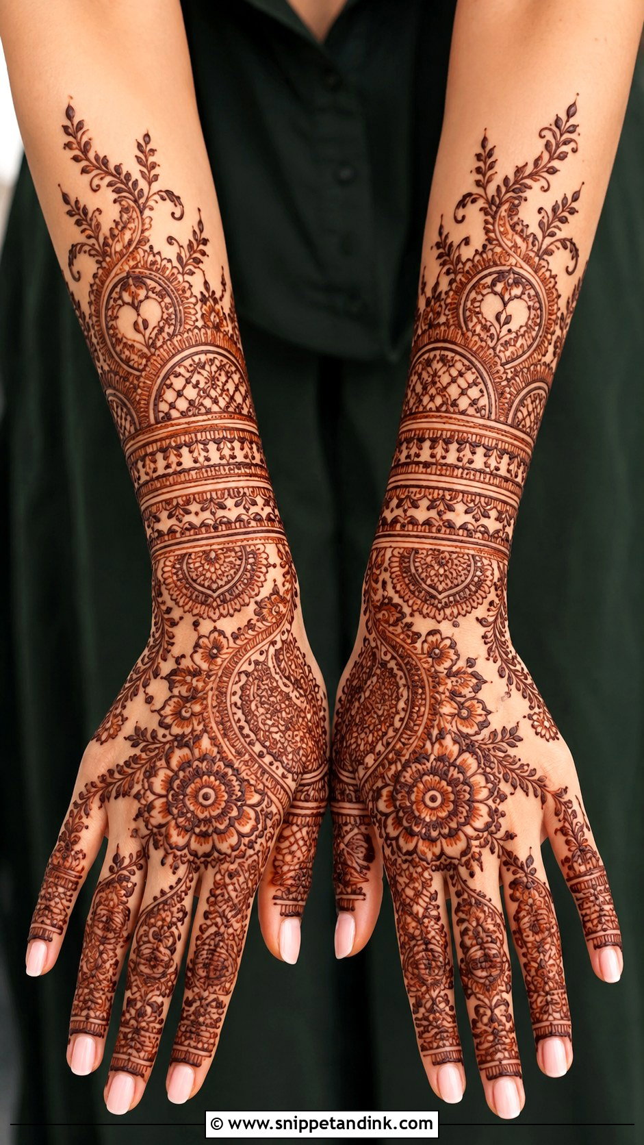 Wrist To Forearm Aesthetic Mehndi Design - Snippet and Ink - 35 Aesthetic Mehndi Designs