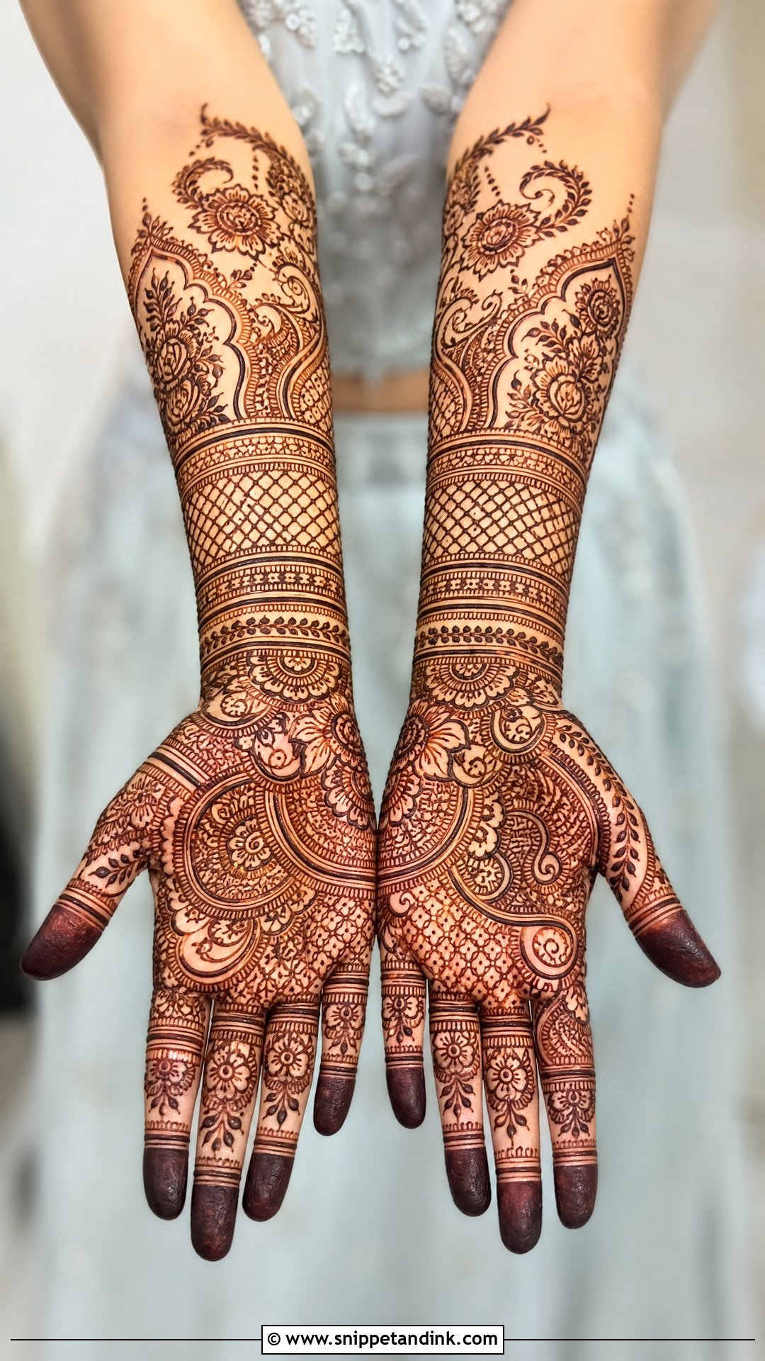 Wrist To Forearm Bridal Mehndi Design - Snippet and Ink - 20 Unique Bridal Wedding Mehndi Designs