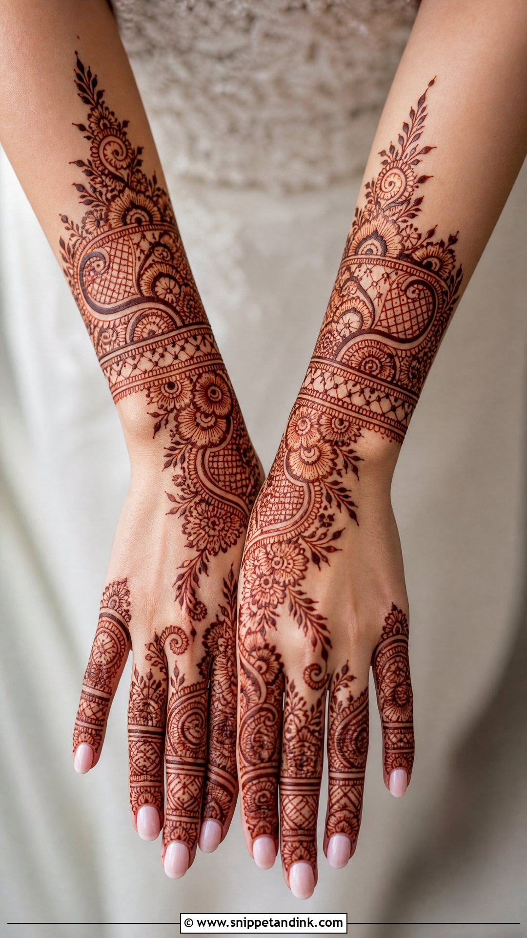 Wrist To Forearm Bridal Mehndi Design - Snippet and Ink - 30 Mehndi Design for Bride Ideas