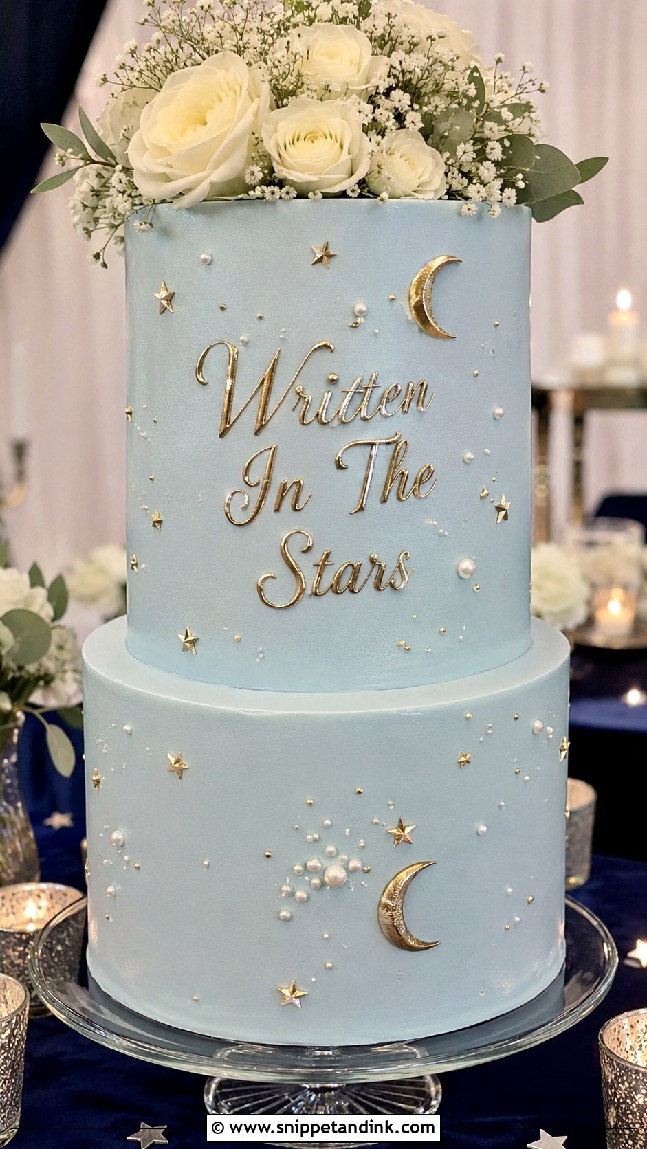 Written In The Stars Wedding Cake - Snippet and Ink - 20 Quote Cake Ideas for Wedding