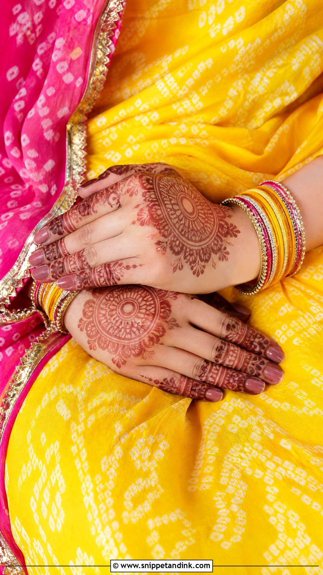 Yellow And Pink Bandhani Outfit - Snippet and Ink - 20 Yellow and Pink Haldi Outfit Ideas