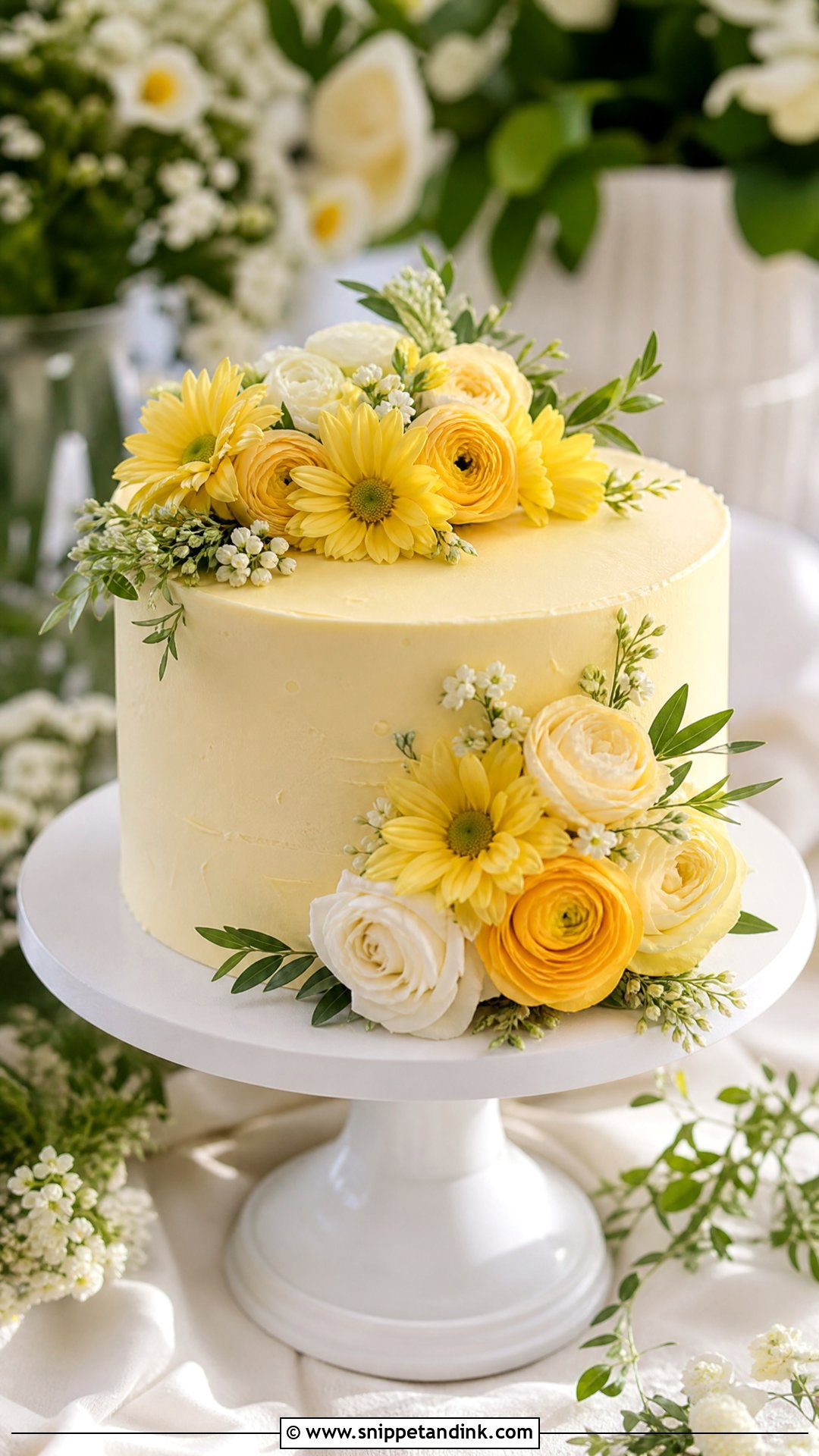 Yellow Buttercream Flower Wedding Cake - Snippet and Ink - 25 Buttercream Flower Cake Ideas for Wedding