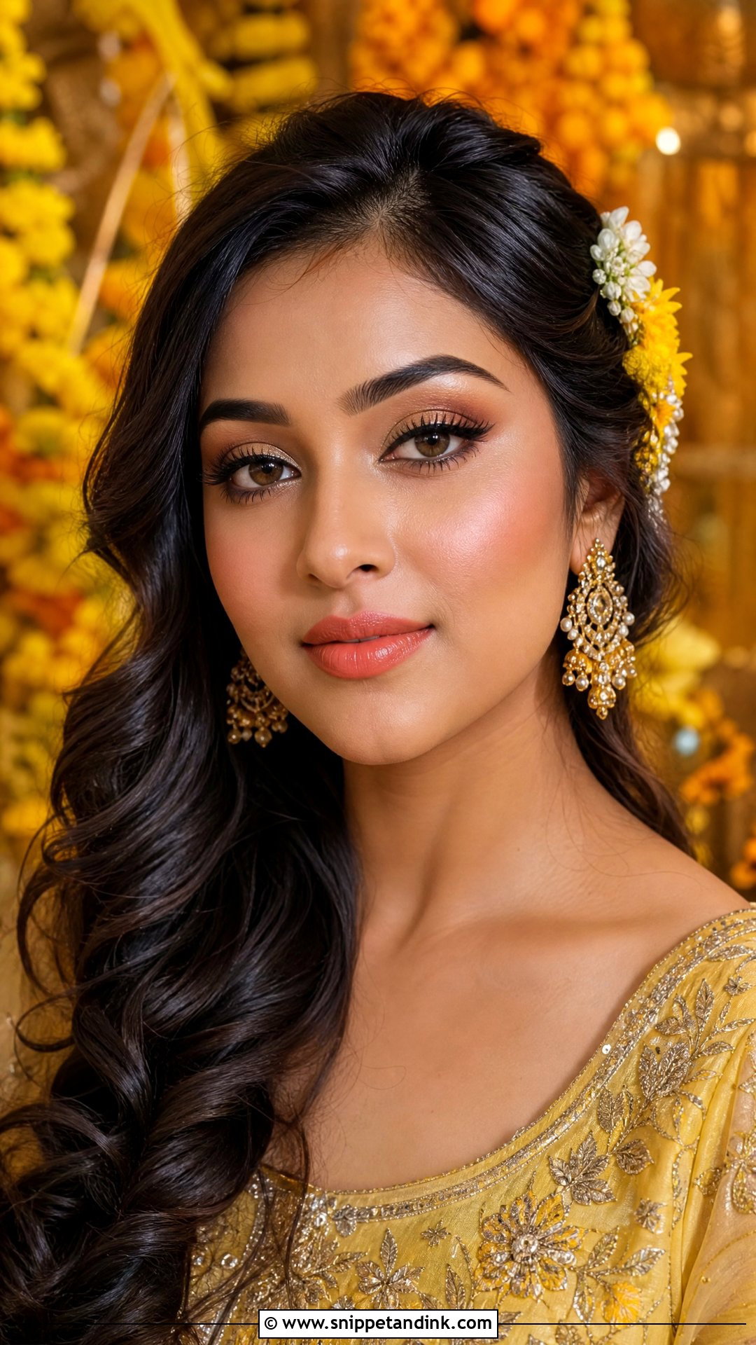 Yellow Mehndi Bridal Makeup - Snippet and Ink - 20 Mehndi Bridal Makeup Ideas