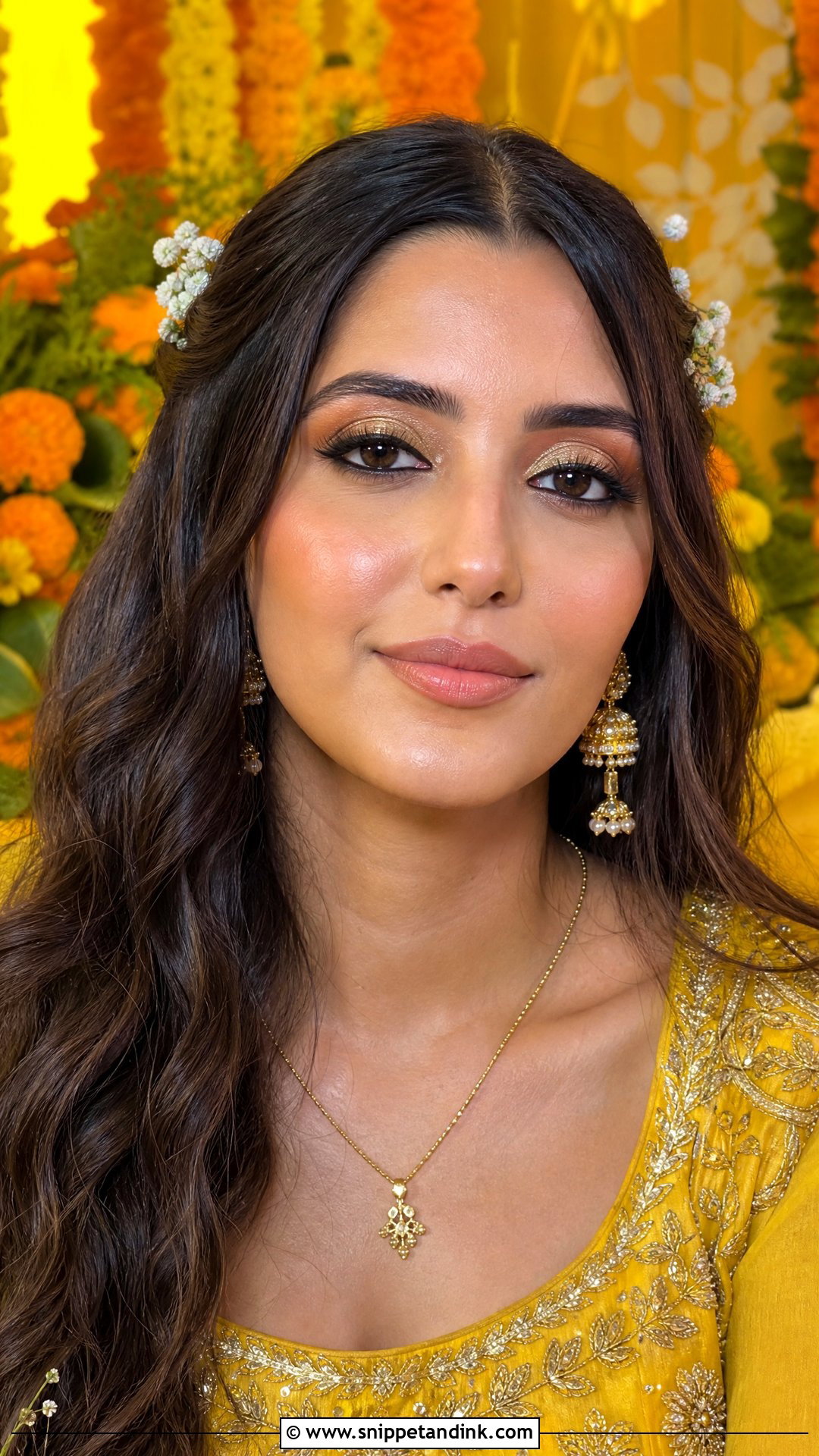 Yellow Mehndi Bride Makeup - Snippet and Ink - 20 Mehndi Bride Makeup Ideas