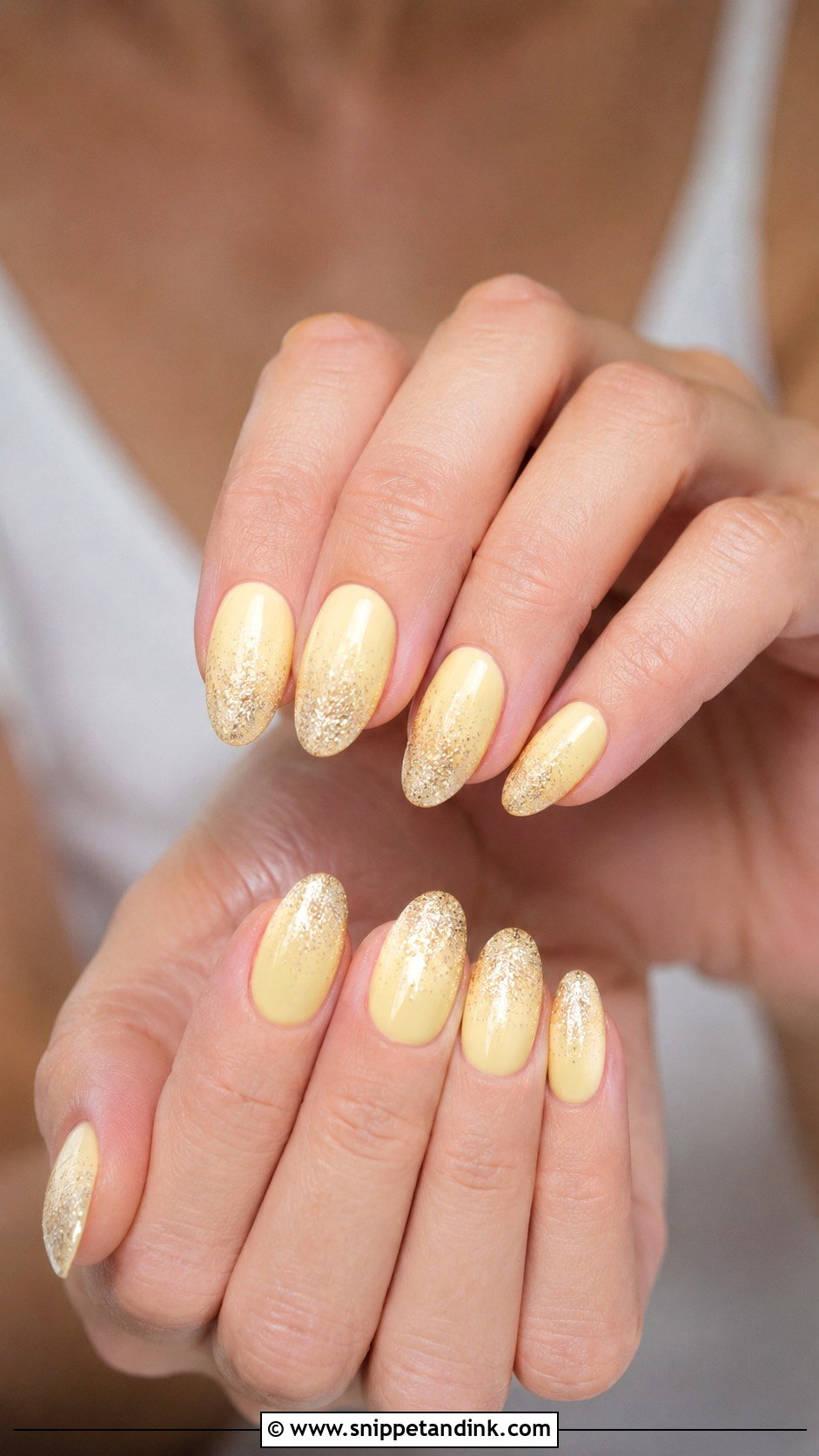 Yellow Wedding Nails With Glitter Ombre - Snippet and Ink - 20 Yellow Wedding Nails