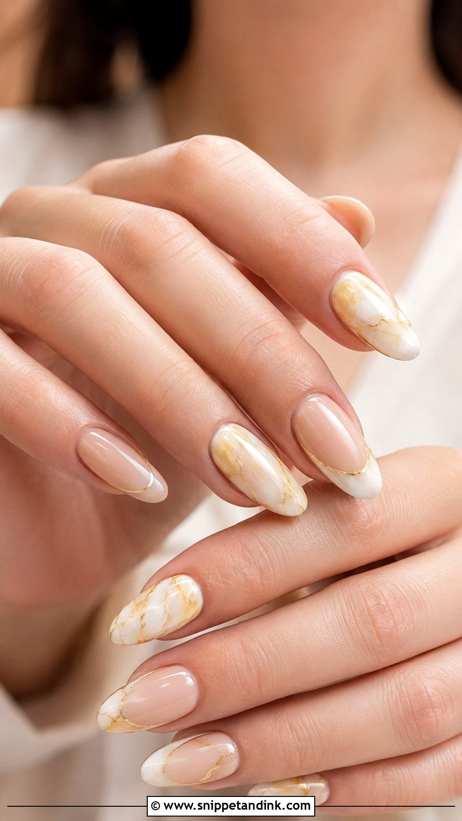 Yellow Wedding Nails With Marble Design - Snippet and Ink - 20 Yellow Wedding Nails