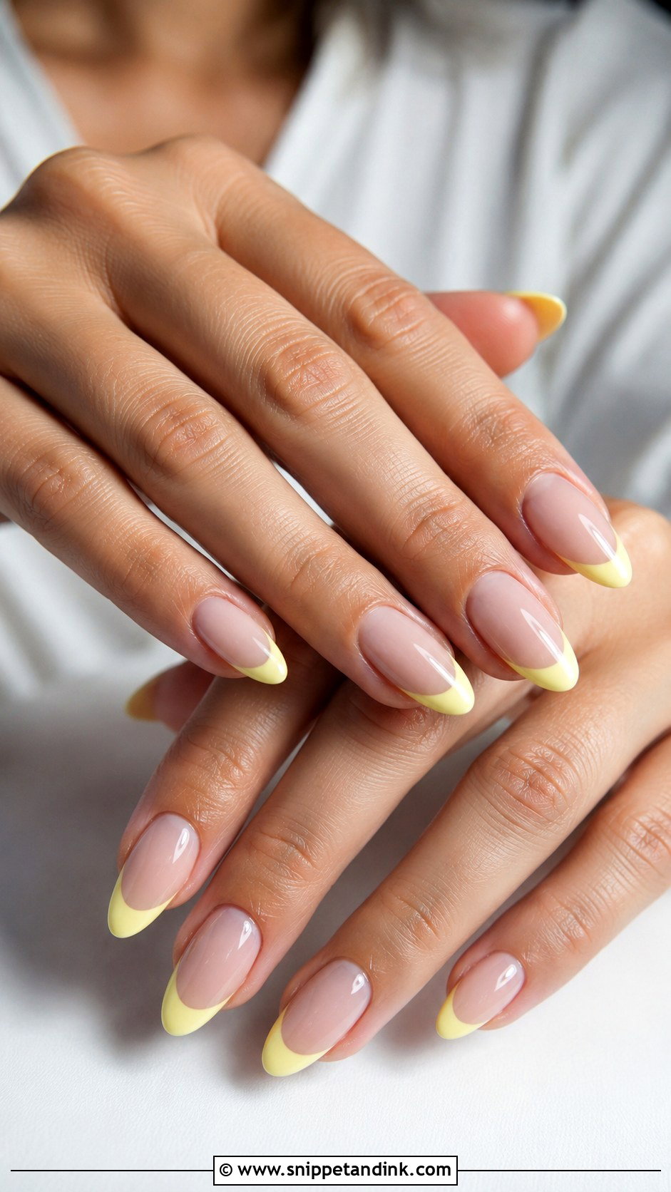 Yellow Wedding Nails With Nude Base - Snippet and Ink - 20 Yellow Wedding Nails