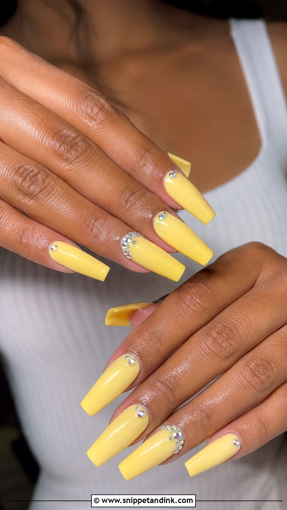 Yellow Wedding Nails With Rhinestones - Snippet and Ink - 20 Yellow Wedding Nails