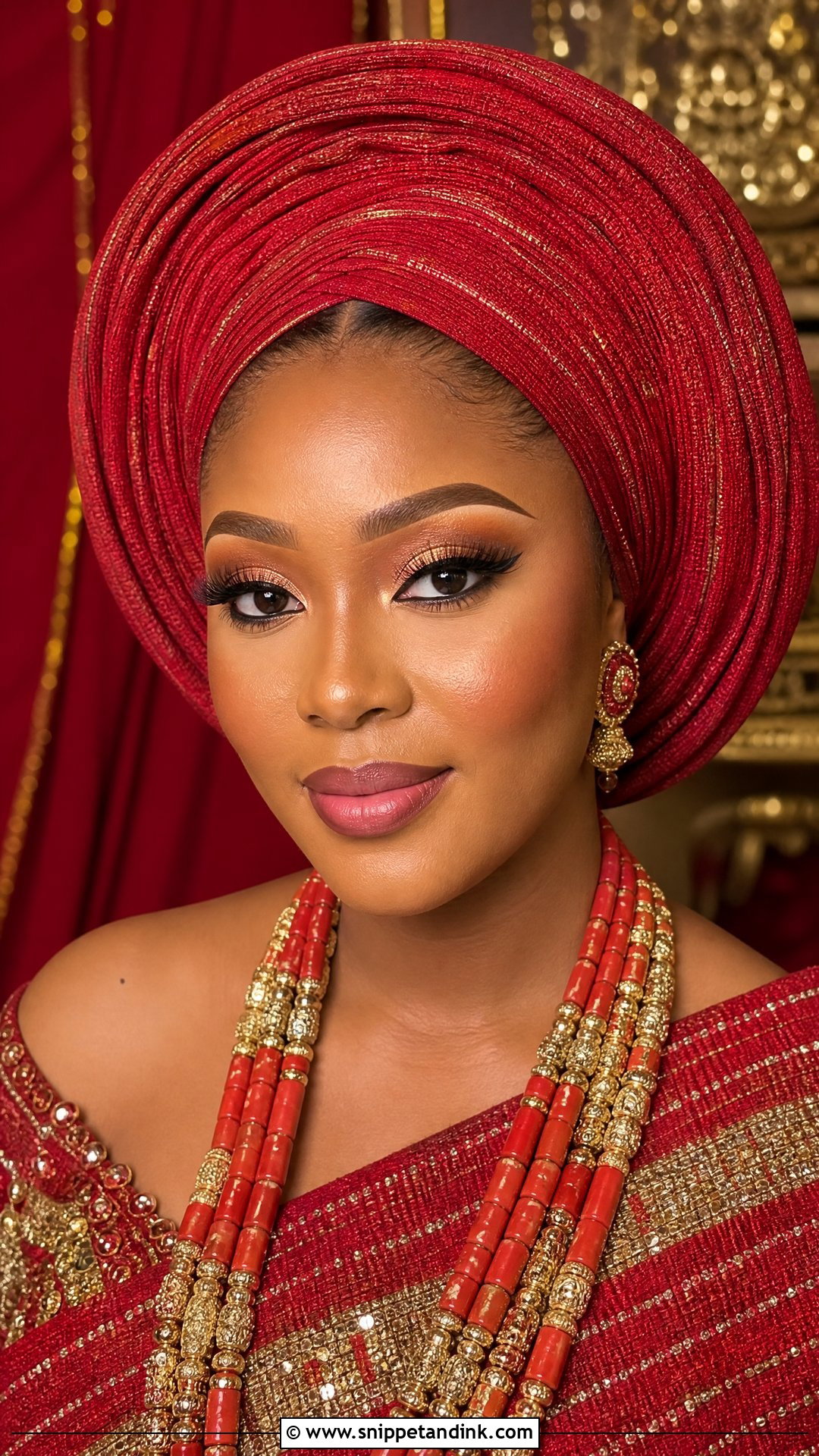 Yoruba Bride Gele Makeup - Snippet and Ink - 20 Nigerian Wedding Makeup Ideas