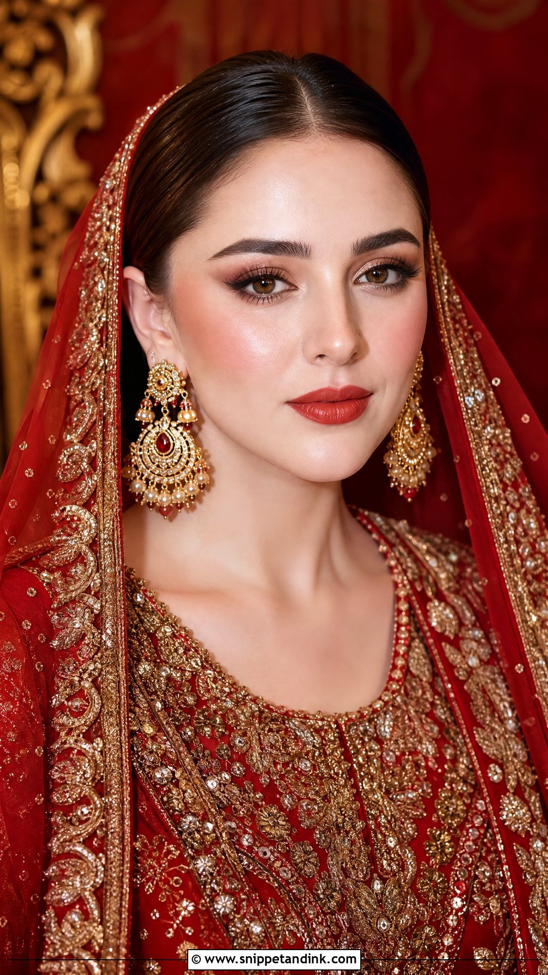 Yumna Zaidi Bridal Makeup With Sleek Bun - Snippet and Ink - 20 Yumna Zaidi Bridal Look Ideas