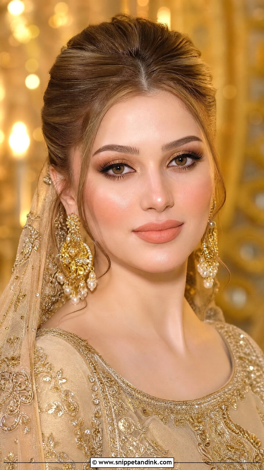 Yumna Zaidi Gold Bridal Makeup - Snippet and Ink - 20 Yumna Zaidi Bridal Look Ideas