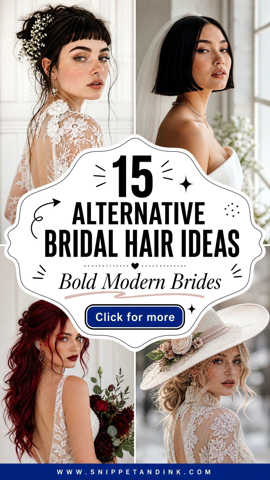 15 Alternative Bridal Hair Ideas for Bold Modern Brides - 15 Alternative Bridal Hair Ideas for Bold Modern Brides