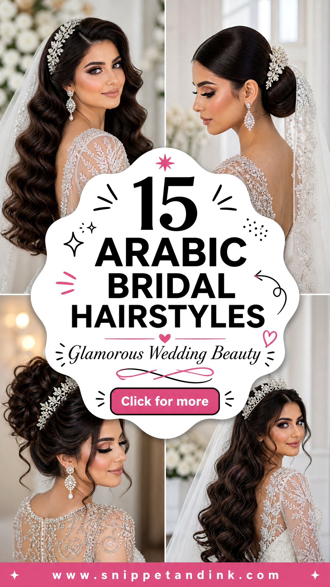 15 Arabic Bridal Hairstyles for Glamorous Wedding Beauty - 15 Arabic Bridal Hairstyles for Glamorous Wedding Beauty