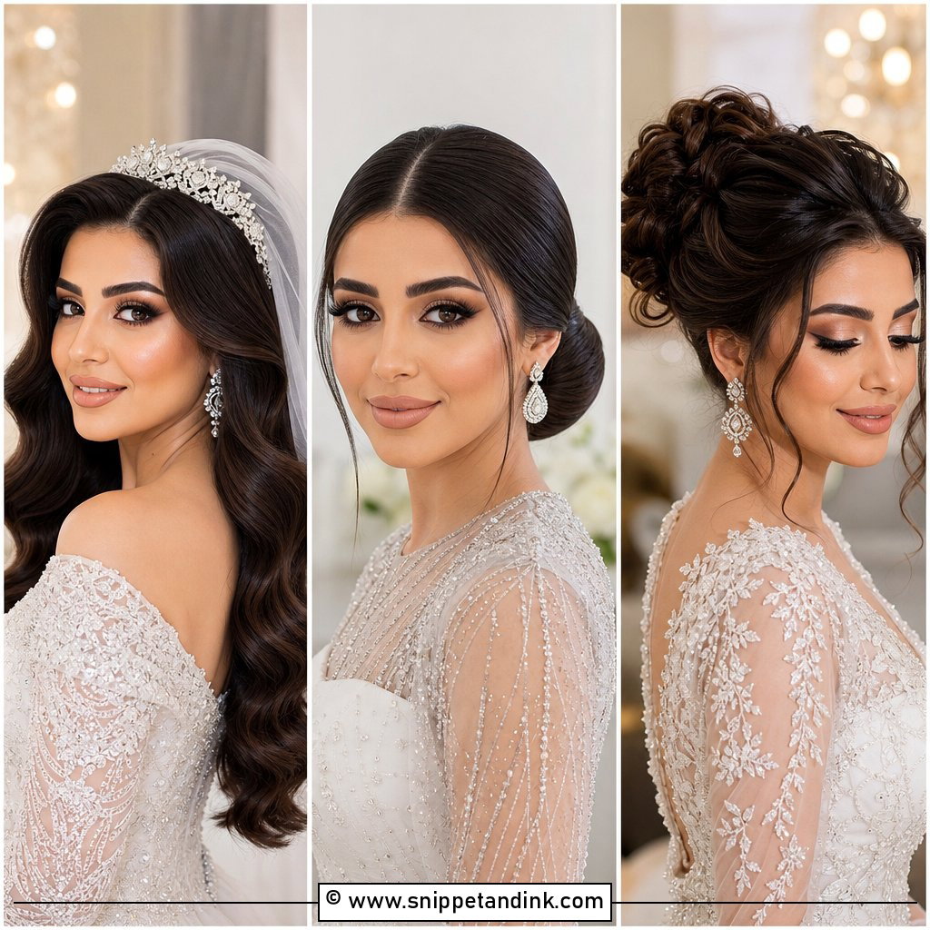 15 Arabic Bridal Hairstyles for Glamorous Wedding Beauty