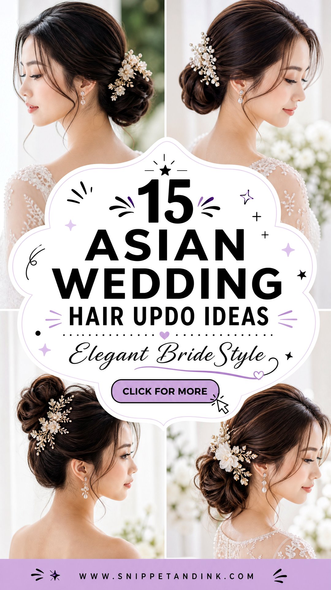15 Asian Wedding Hair Updo Ideas for Elegant Brides - 15 Asian Wedding Hair Updo Ideas for Elegant Brides