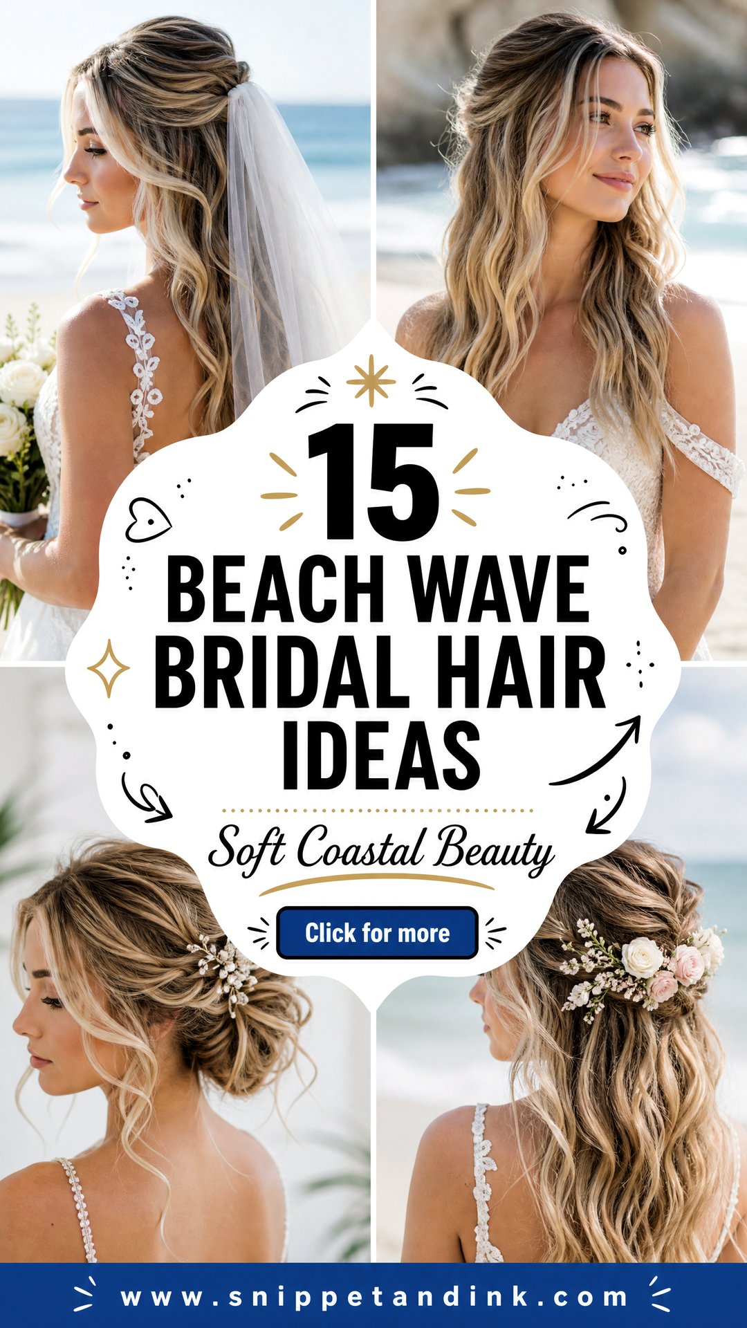 15 Beach Wave Bridal Hair Ideas for Soft Coastal Beauty - 15 Beach Wave Bridal Hair Ideas for Soft Coastal Beauty