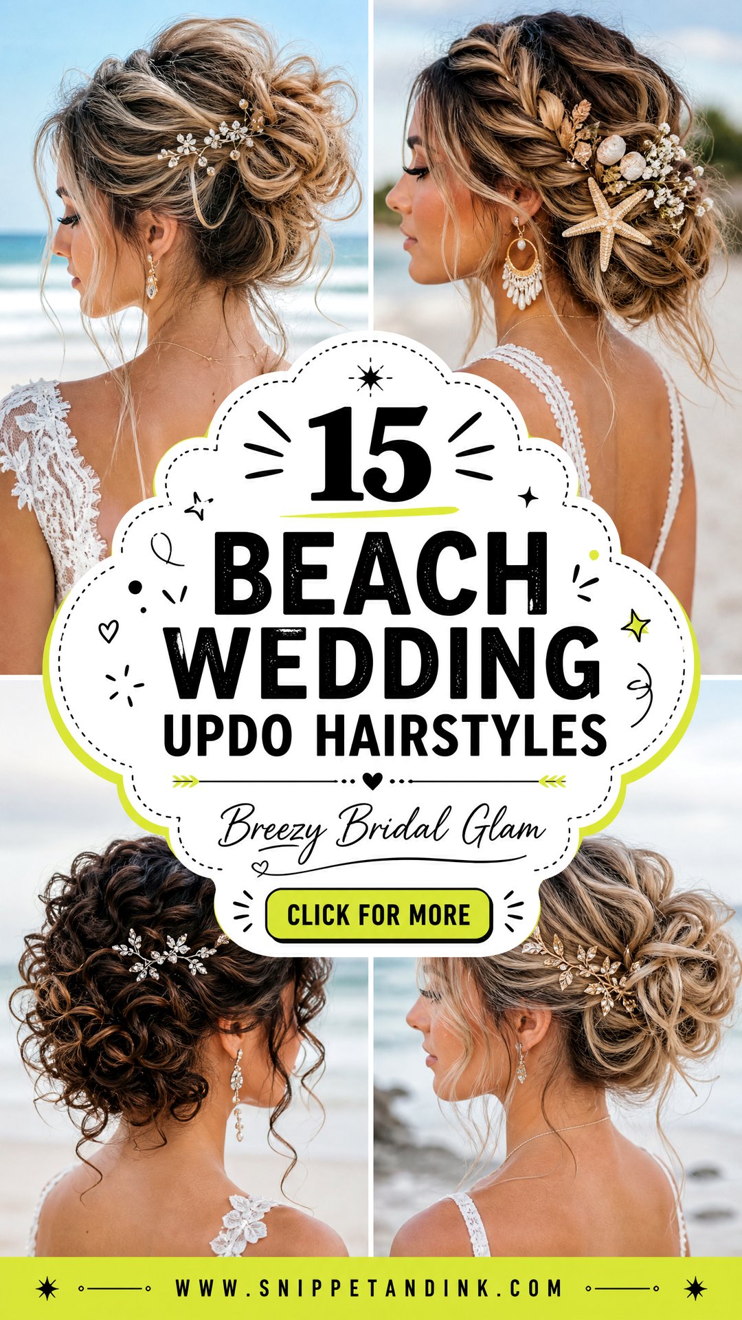 15 Beach Wedding Updo Hairstyles for Breezy Bridal Glam - 15 Beach Wedding Updo Hairstyles for Breezy Bridal Glam