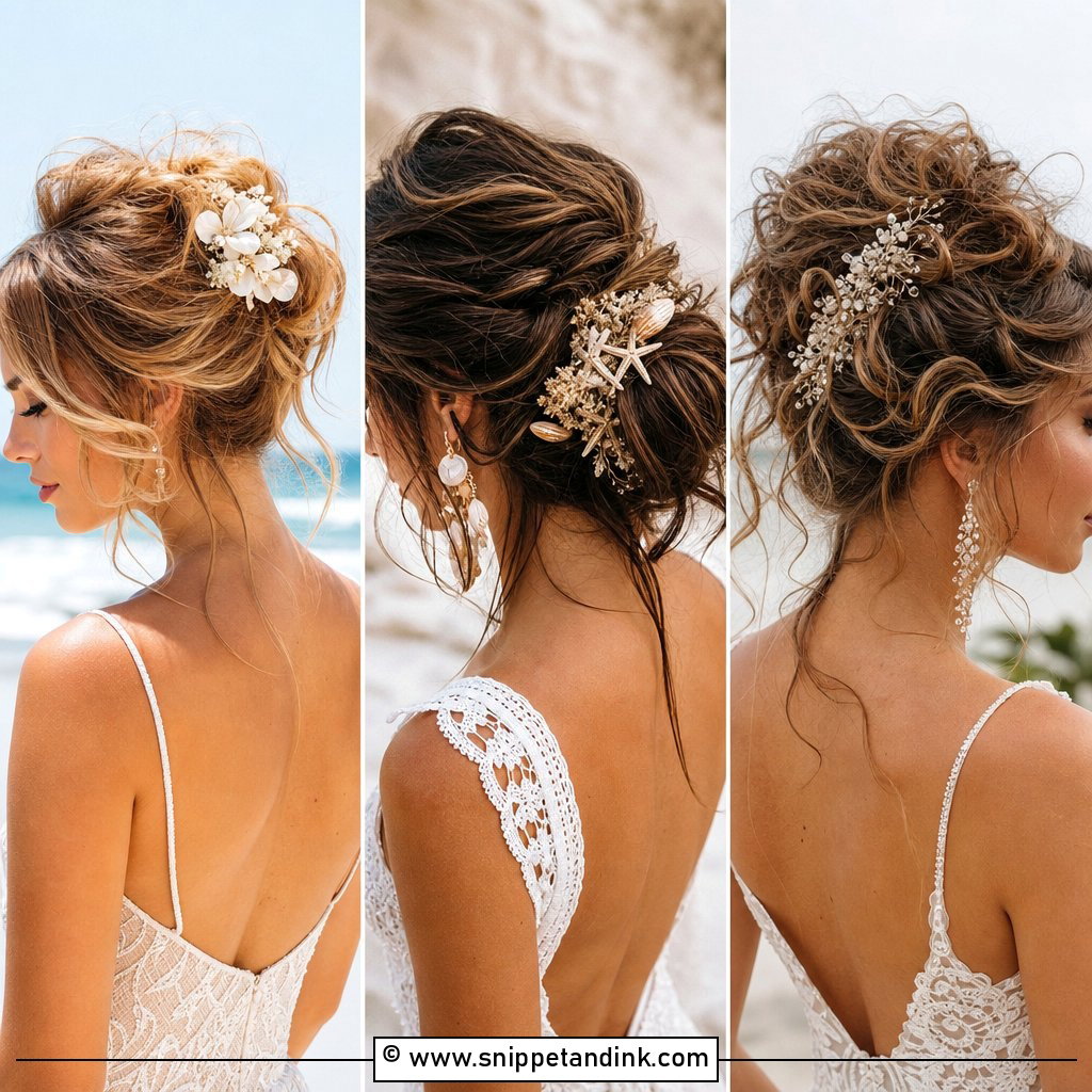 15 Beach Wedding Updo Hairstyles for Breezy Bridal Glam