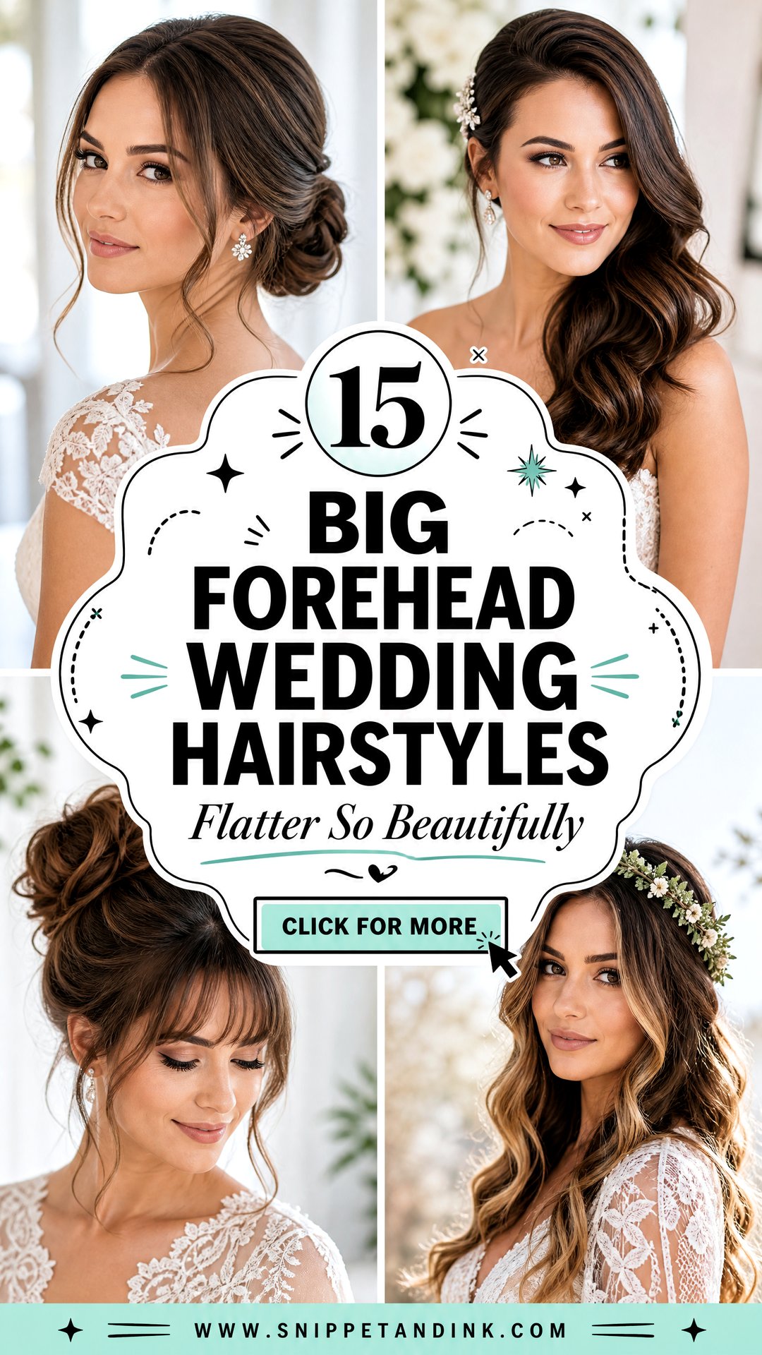 15 Big Forehead Wedding Hairstyles That Flatter Beautifully - 15 Big Forehead Wedding Hairstyles That Flatter Beautifully