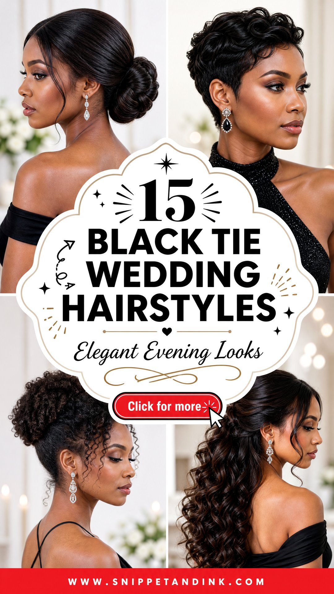 15 Black Tie Wedding Hairstyles for Elegant Evening Looks - 15 Black Tie Wedding Hairstyles for Elegant Evening Looks