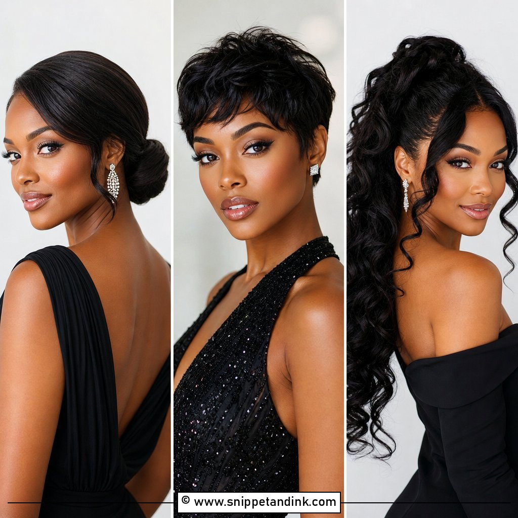 15 Black Tie Wedding Hairstyles for Elegant Evening Looks