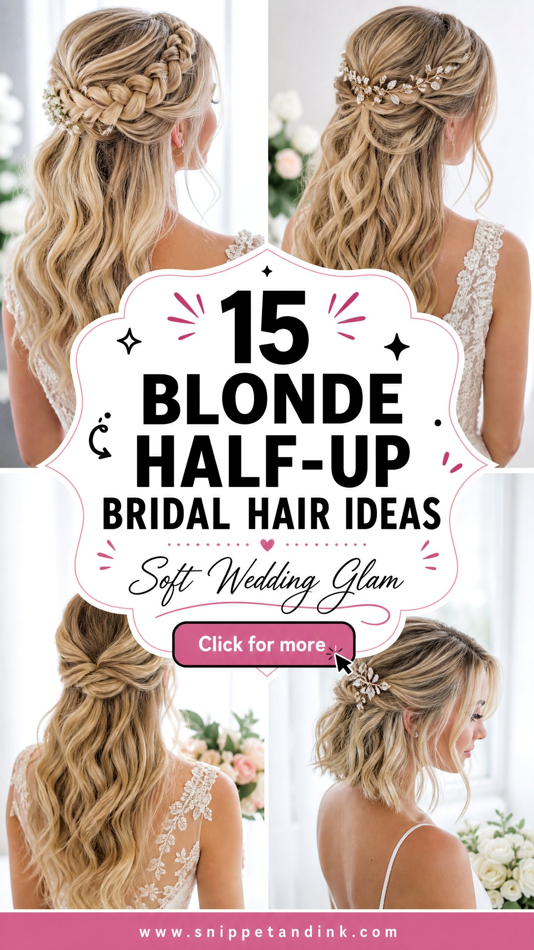 15 Blonde Half-Up Bridal Hair Ideas For Soft Wedding Glam - 15 Blonde Half-Up Bridal Hair Ideas For Soft Wedding Glam