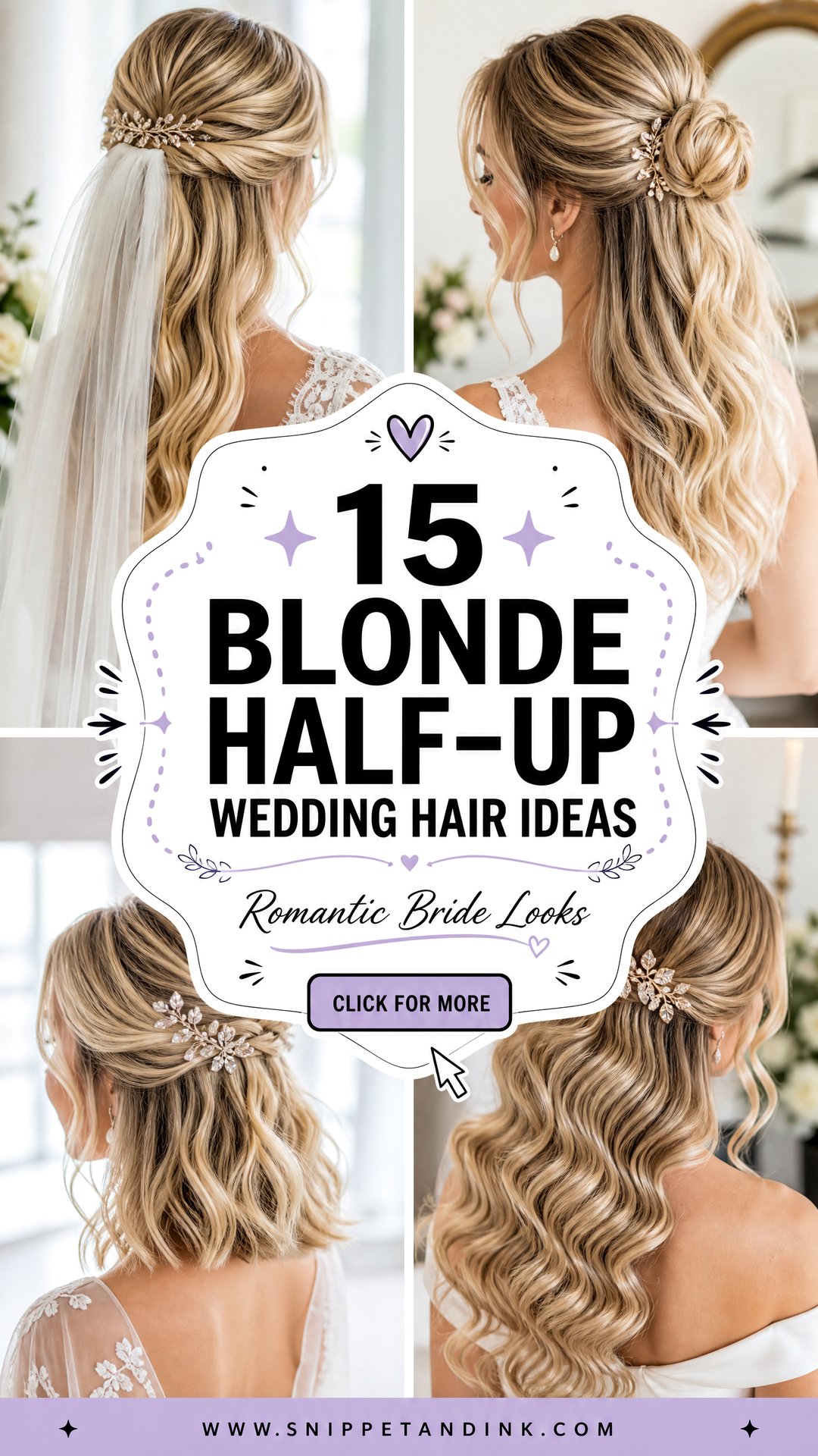 15 Blonde Half-Up Wedding Hair Ideas For Romantic Brides - 15 Blonde Half-Up Wedding Hair Ideas For Romantic Brides