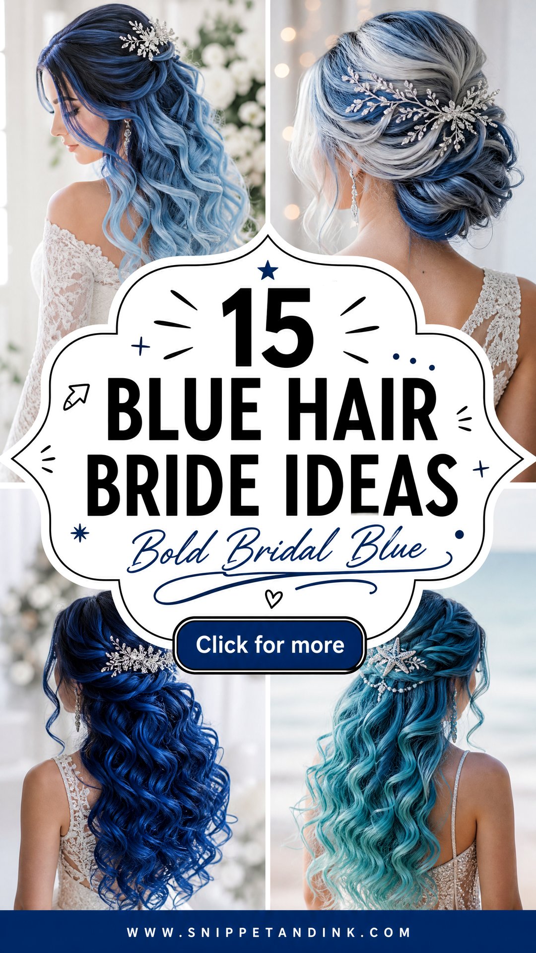 15 Blue Hair Bride Ideas For Bold Modern Wedding Looks - 15 Blue Hair Bride Ideas For Bold Modern Wedding Looks