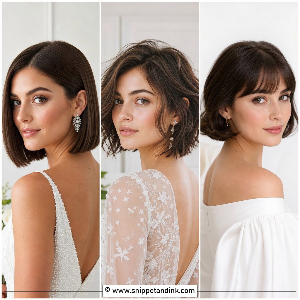 15 Bob Haircut Wedding Hairstyles For Elegant Brides