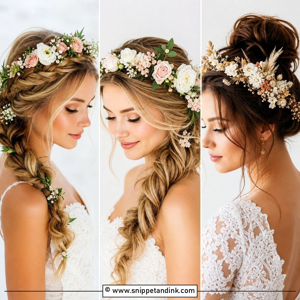 15 Bridal Flower Crown Hairstyles Romantic Looks for Brides