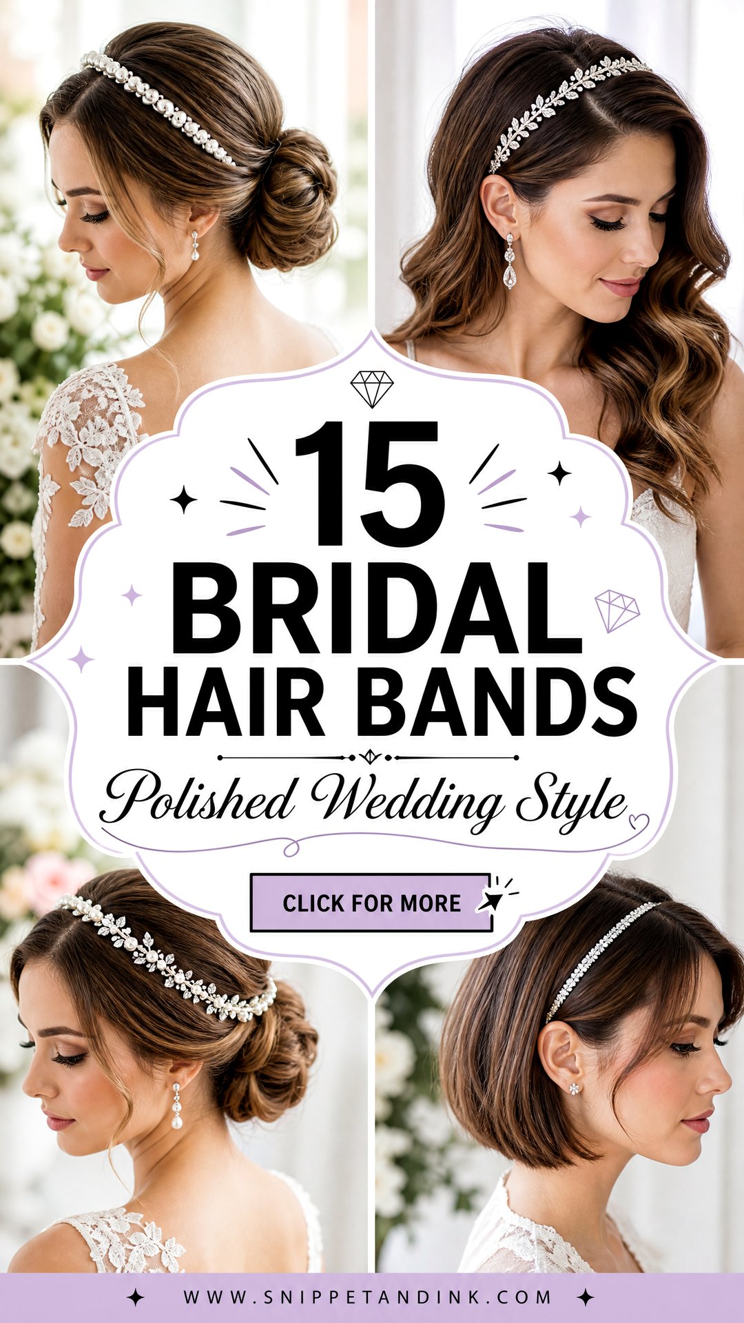 15 Bridal Hair Bands for Polished Wedding Day Style - 15 Bridal Hair Bands for Polished Wedding Day Style