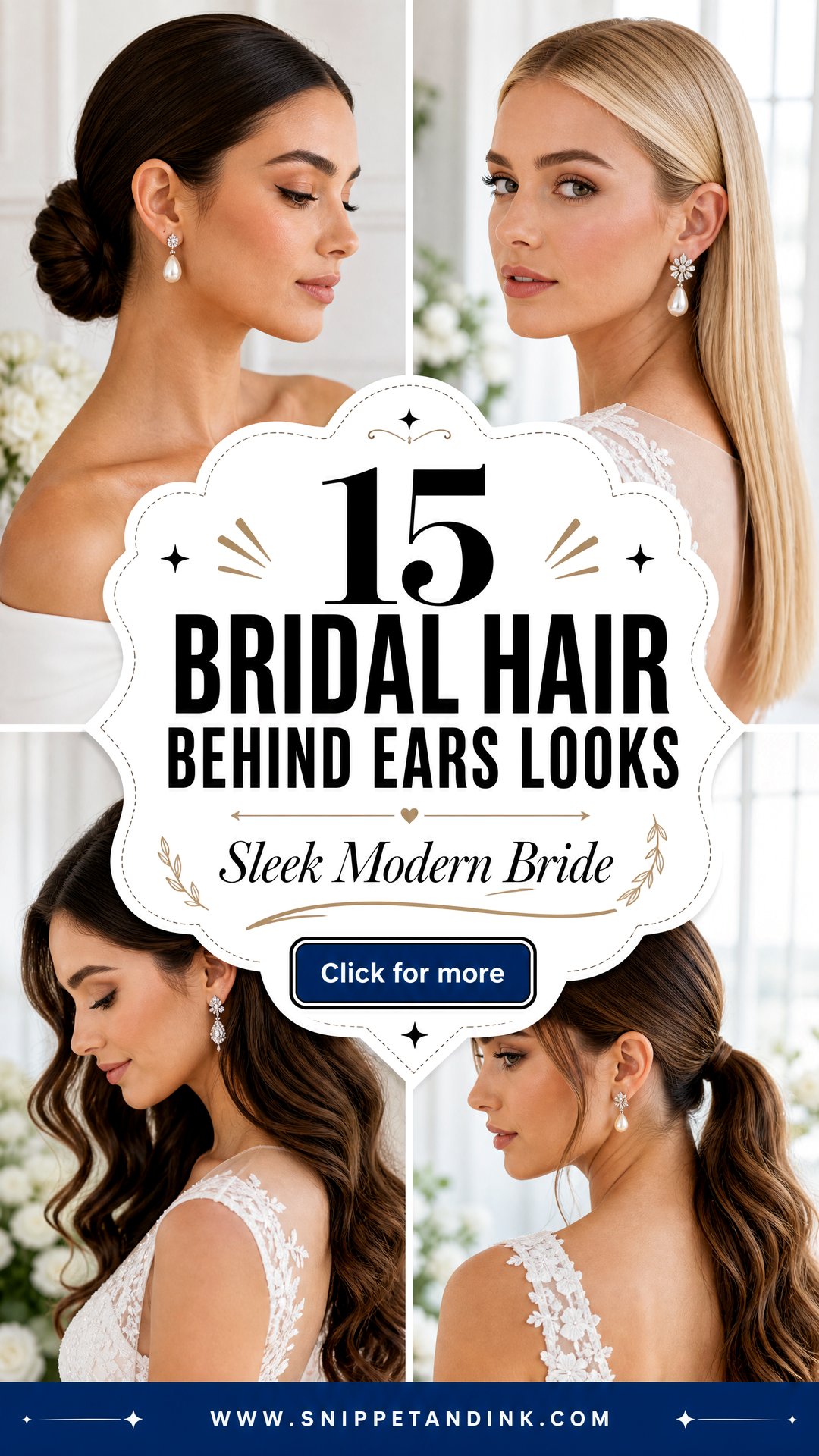 15 Bridal Hair Behind Ears Looks for Sleek Modern Brides - 15 Bridal Hair Behind Ears Looks for Sleek Modern Brides