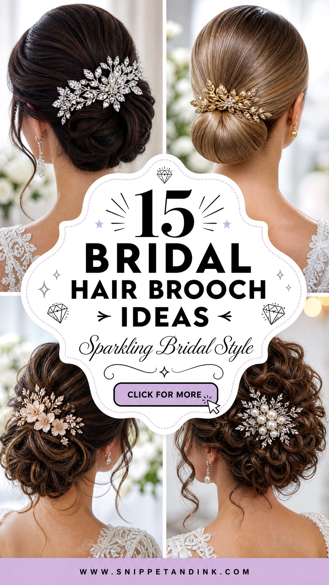15 Bridal Hair Brooch Ideas for Sparkling Bridal Style - 15 Bridal Hair Brooch Ideas for Sparkling Bridal Style