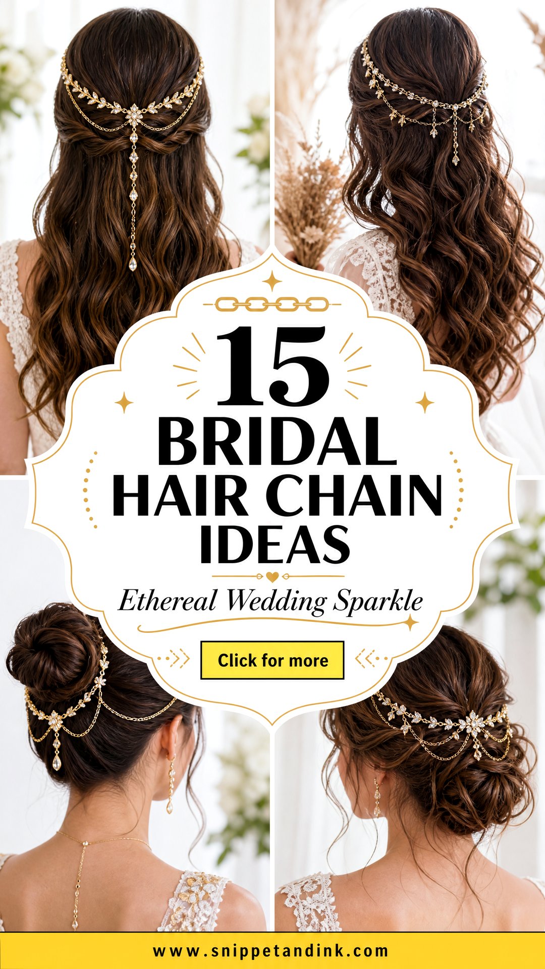15 Bridal Hair Chain Ideas for Ethereal Wedding Style - 15 Bridal Hair Chain Ideas for Ethereal Wedding Style