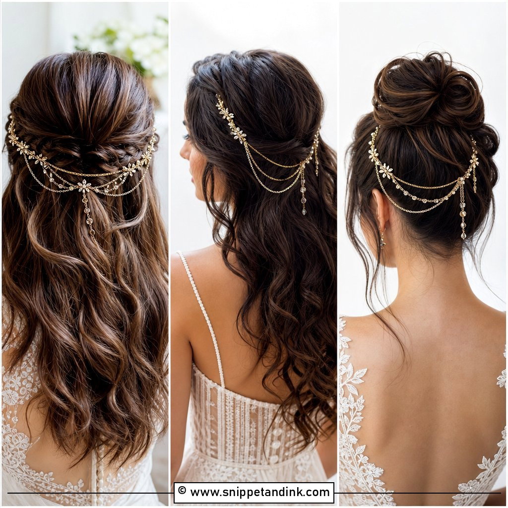 15 Bridal Hair Chain Ideas for Ethereal Wedding Style