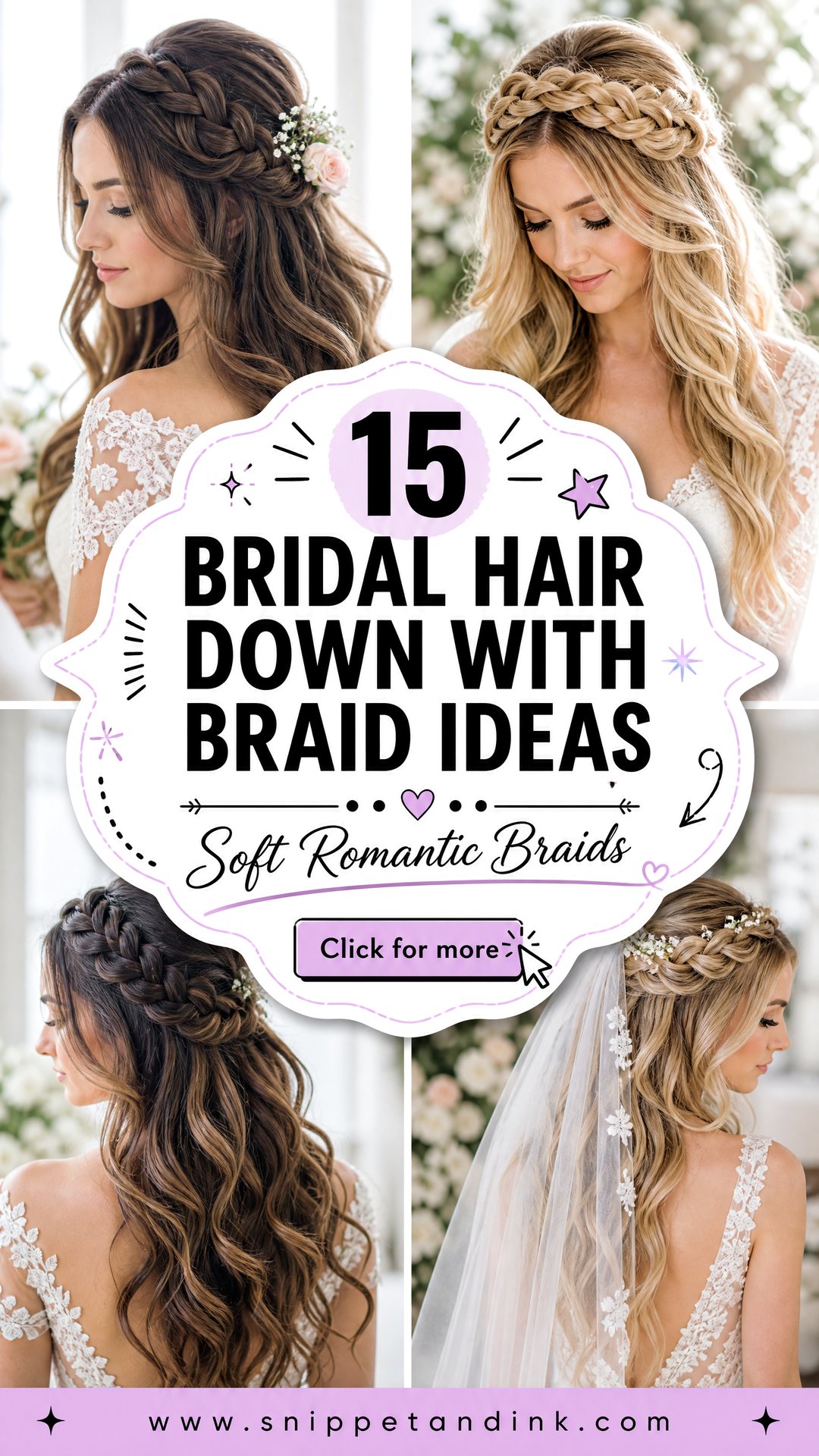 15 Bridal Hair Down with Braid Ideas for Soft Romance - 15 Bridal Hair Down with Braid Ideas for Soft Romance